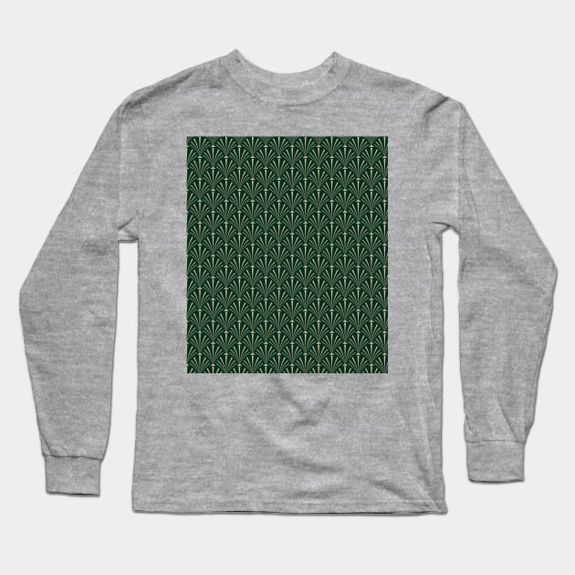 Art Deco Palm Pattern Long Sleeve T-Shirt by B A Y S T A L T